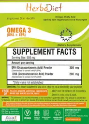 Label for Omega 3 (DHA + EPA) Powder