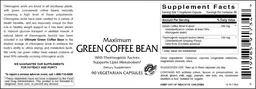 Label for Maximum Green Coffee Bean
