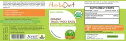 Label for Organic Tulsi / Holy Basil