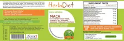 Label for Maca with Horny Goat Weed, Tongkat Ali, Yohimbe, Ginseng, Tribulus & Mucuna