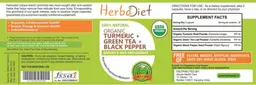Label for Organic Turmeric + Green Tea + Black Pepper