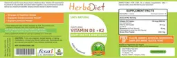 Label for Natural Vitamin D3 + K2