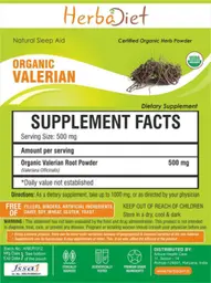 Label for Organic Valerian Powder
