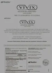 Label for Vivix Cellular Anti-Aging Tonic