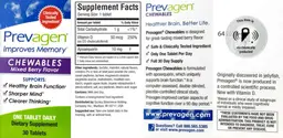 Label for Prevagen Chewables Mixed Berry Flavor