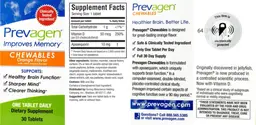 Label for Prevagen Chewables Orange Flavor