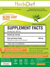 Label for Extreme Potency Olive Leaf Extract Powder