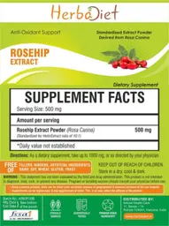 Label for Rosehip Extract Powder