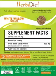 Label for White Willow Extract Powder
