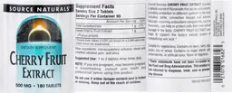 Label for Cherry Fruit Extract 500 mg
