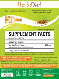 Label for Organic Rice Bran Extract Powder