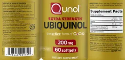 Label for Extra Strength Ubiquinol 200 mg