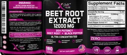 Label for Beet Root Extract 12000 mg