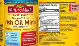 Label for Burp-less Fish Oil Minis 1400 mg