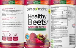 Label for Healthy Beets+ Superfood Powder Unflavored