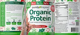 Label for Organic Protein Peppermint Mocha