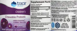 Label for Children's Chewable Probiotic Natural Grape Flavor