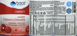Label for Complete Children's Chewable Wild Cherry Flavor