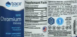 Label for Ionic Chromium 550 mcg