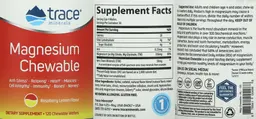 Label for Magnesium Chewable Raspberry Lemon Flavor