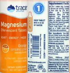Label for Magnesium Effervescent Tablets Orange