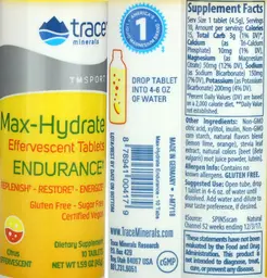 Label for TMSport Max-Hydrate Effervescent Tablets Citrus
