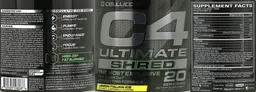Label for C4 Ultimate Shred Lemon Italian Ice