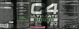 Label for C4 Ultimate Shred Strawberry Watermelon