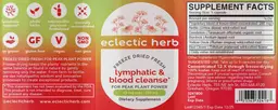 Label for Lymphatic & Blood Cleanse