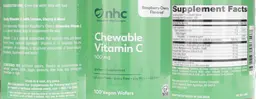 Label for Chewable Vitamin C 500 mg Raspberry-Cherry Flavored
