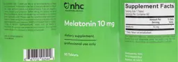 Label for Melatonin 10 mg