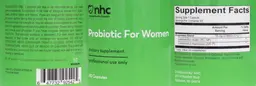 Label for Probiotic For Women