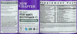 Label for One Daily Every Man's Multivitamin 40+