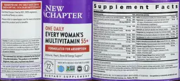 Label for One Daily Every Woman's Multivitamin 55+