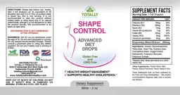 Label for Shape Control Advanced Diet Drops