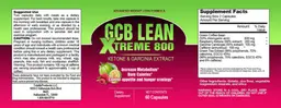 Label for GCB Lean Xtreme 800