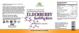 Label for Elderberry Gummy Bites Raspberry Flavored