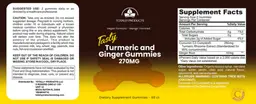 Label for Turmeric and Ginger Gummies 270 mg