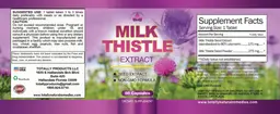 Label for Milk Thistle Extract