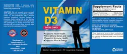 Label for Vitamin D3