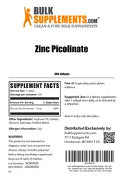 Label for Zinc Picolinate