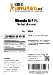 Label for Vitamin B12 1% (Methylcobalamin)