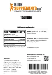 Label for Taurine