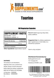 Label for Taurine