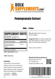Label for Pomegranate Extract