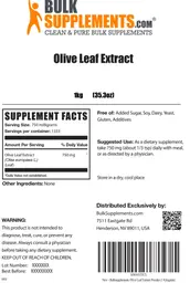 Label for Olive Leaf Extract