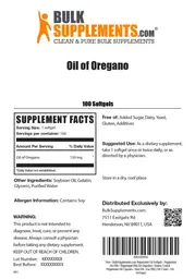 Label for Oil of Oregano