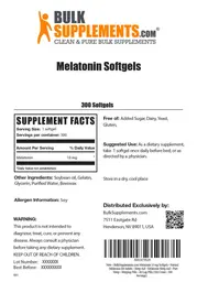 Label for Melatonin Softgels