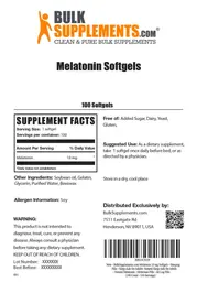 Label for Melatonin Softgels