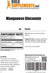Label for Manganese Gluconate